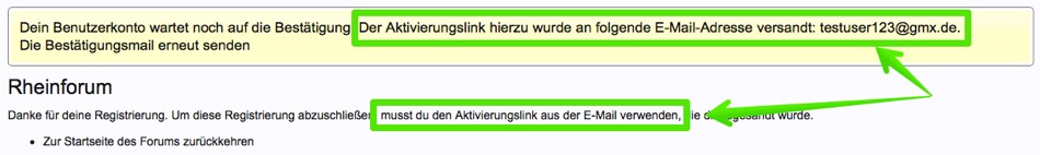 Rheinforum Registrierung - vierter Screenshot
