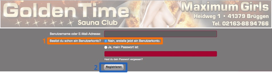 Rheinforum Registrierung - zweiter Screenshot
