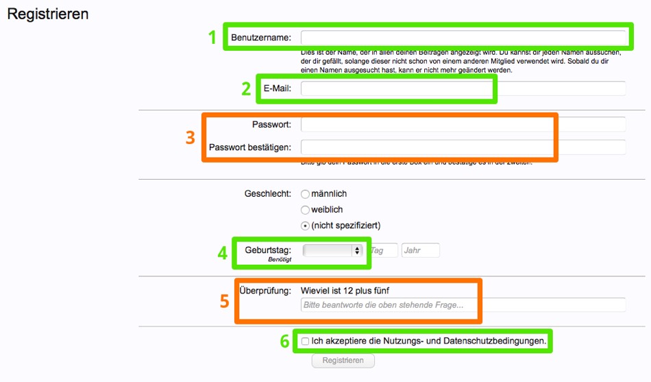 Rheinforum Registrierung - dritter Screenshot